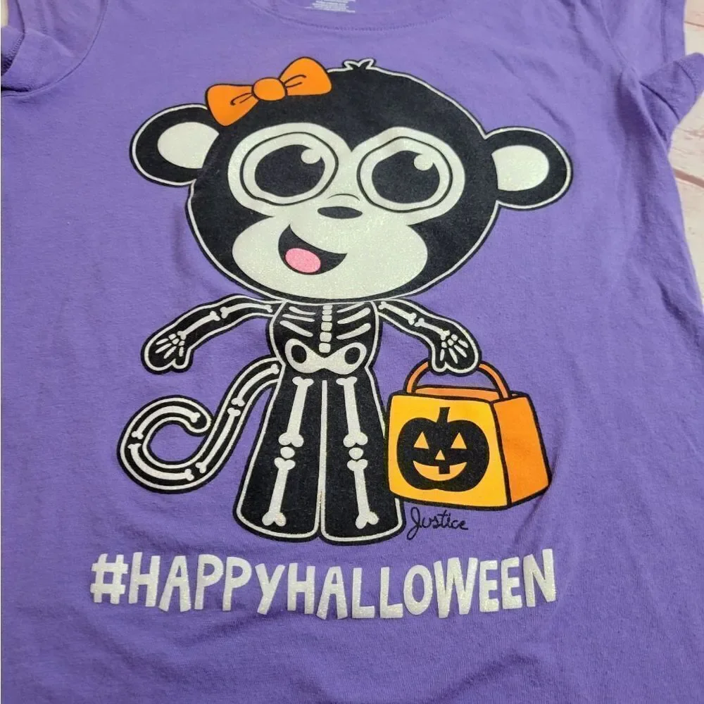 Justice Halloween monkey skeleton shirt 10